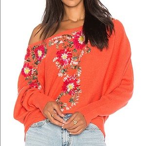FREE PEOPLE bouquet embroidered sweater✨
